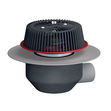 Sicurezza scarico tetti DN110 orizzontale collare PVC altezza regolabile