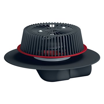 Sicurezza scarico tetti “PowerSafe” DN75 orizzontale, con collare in PP, regolabile in altezza