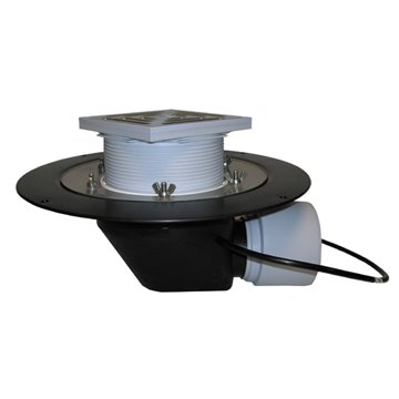 Scarico orizzontale terrazzi DN75/110, portagriglia/griglia inox 148x148mm/137x137mm, dispositivo di riscaldamento (10-30W/230V)