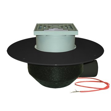 Scarico orizzontale per tetti DN75 con collare PP, riscaldabile (10-30W/230V). Calpestabile - 148x148mm/137x137mm