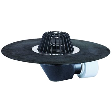 Scarico orizzontale terrazzi DN75/110, foglio bitumato saldato e dispositivo di riscaldamento (10-30W/230V)