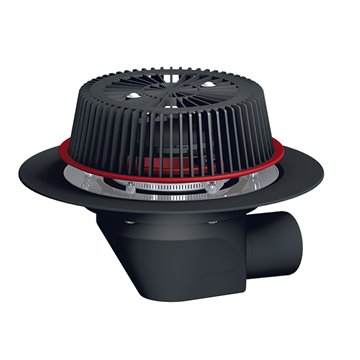 Sicurezza scarico tetti DN75/110 orizzontale riscaldato altezza regolabile