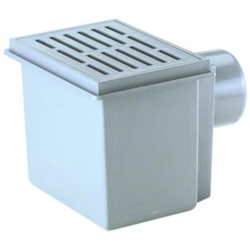 Pozzetto orizzontale sifonato per cantina DN110, 170x240mm/griglia plastica 155x225mm, raccoglisporco