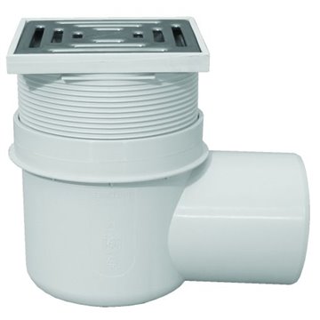 Pozzetto orizzontale sifonato per cantina DN75 portagriglia/griglia inox 148x148mm/138x138mm