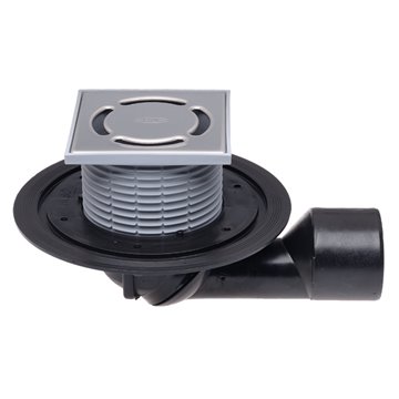 Scarico terrazzi e balconi DN50/75, antiriflusso antiodore antigelo, 123x123mm/115x115mm