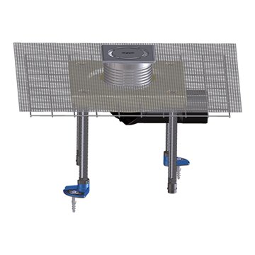 Scarico terrazzi/balconi DN50/75, antiodore antiriflusso antigelo, 123x123mm/115x115mm, collare in cemento polimerico CERADRAIN