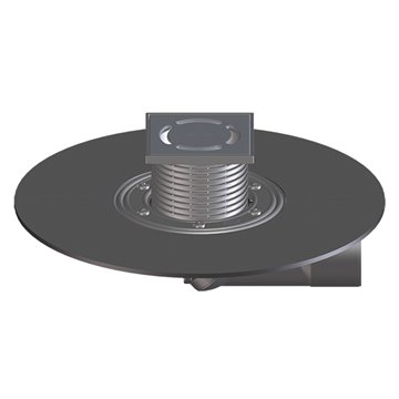 Scarico terrazzi e balconi DN50/75, antiodore antiriflusso antigelo, foglio bitumato saldato, 123x123mm/115x115mm