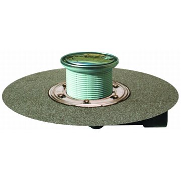Scarico terrazzi e balconi DN50/75, antiodore antiriflusso antigelo, foglio bitumato saldato, griglia rotonda d 131mm/ d 112mm