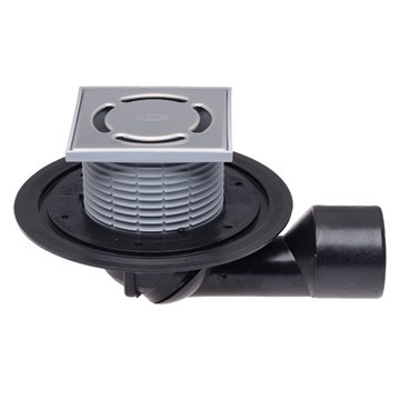 Scarico pavimento DN50/75 con sifone, 123x123mm/115x115mm