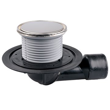 Scarico pavimento DN50/75 con sifone, griglia rotonda d 133mm/ d112mm
