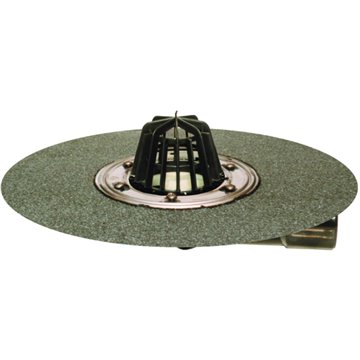 Scarico tetti DN50/75, raccoglifoglie in plastica, foglio bitumato saldato