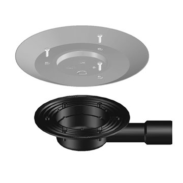 Corpo di scarico per balconi e terrazzi DN40/50 orizzontale con nuova protezione per il cantiere premontata