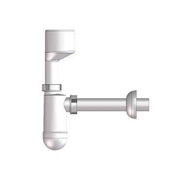 Sifone per orinatoio DN32 con attacco eccentrico e rosone