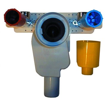 Gruppo sifone da incasso DN50 per lavabo composto da HL134.0, HL44, 2 attacchi a parete e 2 HL42B/R