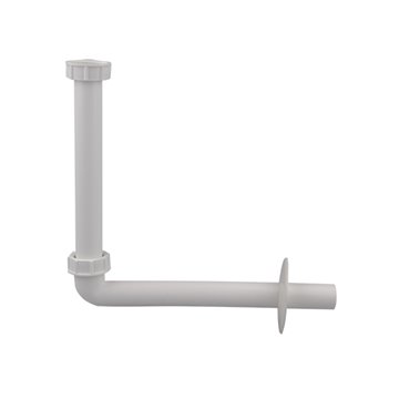Attacco in plastica bianca per sifone lavabo
