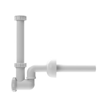 Sifone lavabo e bidet DN32x5/4' con bicchiere d'ispezione e rosone