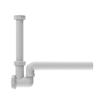 Sifone per scarico condensa DN40 attacco 5/4" verticale con dispositivo antiodore e bicchiere d'ispezione