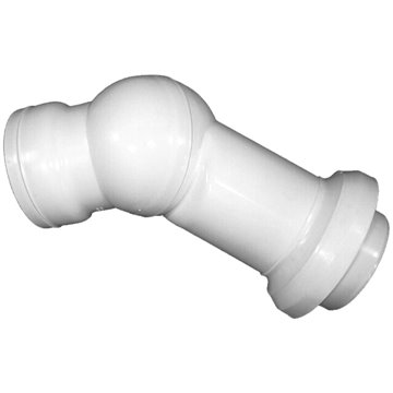 Curva di allacciamento per WC DN110 snodato con rosone. Bianca