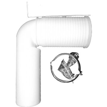 Curva di scarico per WC DN110 con guarnizione, accorciabile, morsetto e fissaggio a parete