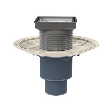 Scarico a pavimento DN50/75/110 verticale con dispositivo antiodore e portagriglia piastrellabile 132x132mm / 112x112mm