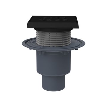 Pozzetto pavimento DN50/75/110, telaio portagriglia/griglia in ghisa 150x150mm/137x137mm, antiodore estraibile