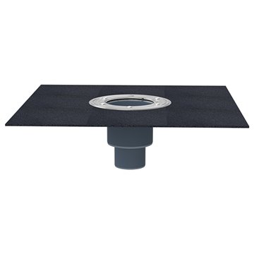 Pozzetto per drenaggio balcone e terrazzo DN50/75/110 - verticale - con flangia bitumata.