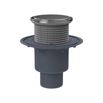 Pozzetto pavimento DN50/75/110, portagriglia/griglia rotonda d 133mm/112mm, antiodore estraibile