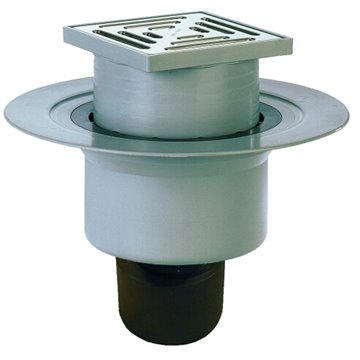 Pozzetto pavimento DN50/75/110, portagriglia/griglia inox 147x147mm/138x138mm