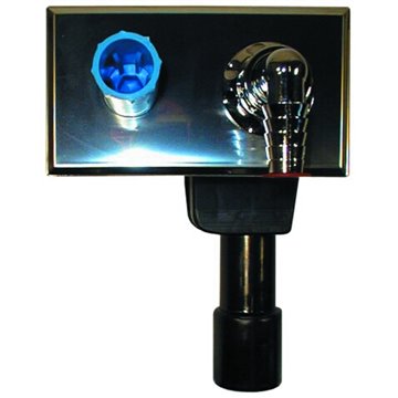 Sifone incasso lavatrice DN40/50, presa d'acqua 1/2', tappo prova, portagomma cromato, 180x100mm