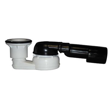 Sifone piatto doccia DN40/50x6/4', deflusso orizzontale con snodo sferico, senza piastra