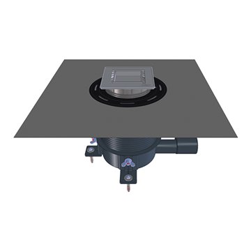 Scarico doccia ”Primus blue”, piastrellabile, comprensivo di kit di impermeabilizzazione e regolazione angoli