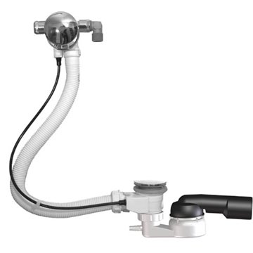 Colonna vasca automatica, presa d'acqua incorporata 3/4', sifone HL500-6/4', cavo Bowden 60cm, parti a vista cromate