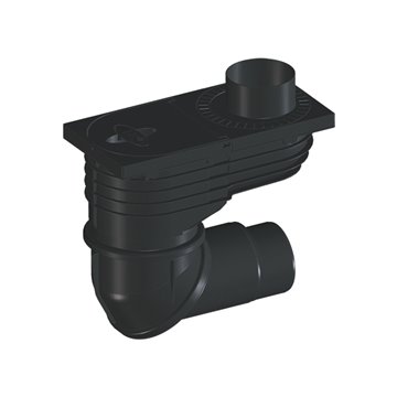 Scarico  per grondaie DN110/125 con snodo,raccogli foglia, clapet anti gelo, coperchio con maniglia per ispezione