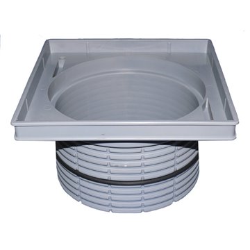 Prolunga/portagriglia plastica d 195mm/240x240mm con O-Ring