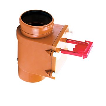 Valvola antiallagamento DN110 verticale, chiusura acciaio inox con corpo galleggiante e chiusura manuale