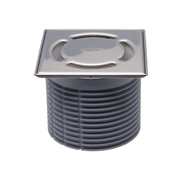 Portagriglia d 110mm inox 121x121mm/115x115mm. Sistema "Klick-Klack". Tappo di protezione/montaggio