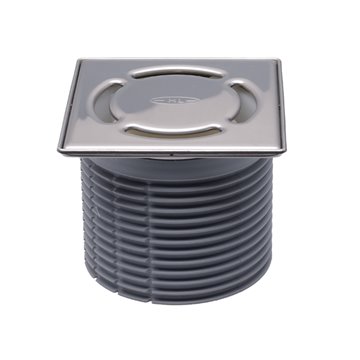 Portagriglia d 110mm inox 121x121mm/115x115mm, antiodore "Primus blue". Sistema "Klick-Klack". Tappo di protezione/montaggio