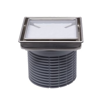 Portagriglia piastrellabile Ø 110mm, cornice inox 132x132mm / 112x112mm