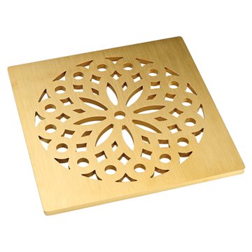 Griglia design "Haman" inox con rivestimento PVD in ottone 138x138 mm