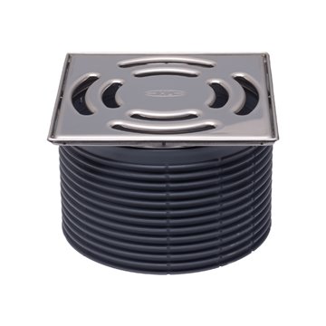 Portagriglia d 146mm/cornice inox 145x145mm/griglia inox 138x138mm, sistema Klick-Klack