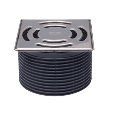 Portagriglia d 146 mm, cornice in acciaio inox 145x145 mm, griglia inox 138x138 mm, sistema "Klick-Klack", dispositivo antiodore