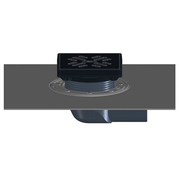 Scarico orizzontale DN75 con guaina bituminosa, clapet antigelo, ghisa