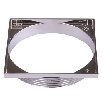 Cornice con viti di fissaggio per HL523N bassa, 121x121mm, cromata, regolabile in altezza 8/18mm