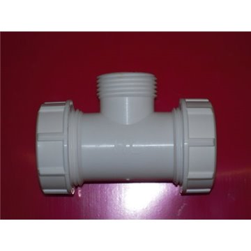 Raccordo T DN32x5/4'x1' con deflusso, dadi e guarnizioni