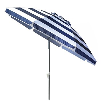 OMBRELLONE PORTOVENERE ALU 200/8  RIGATO BIANCO/BLU