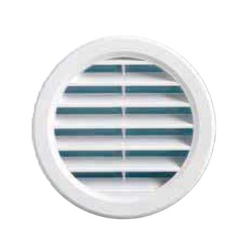 Griglia Tonda Bianca Ø 160 con Imbocco e Rete di Protezione