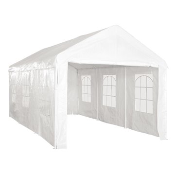GAZEBO A TUBO FERRO 3X6 BIANCO CAR PARKING