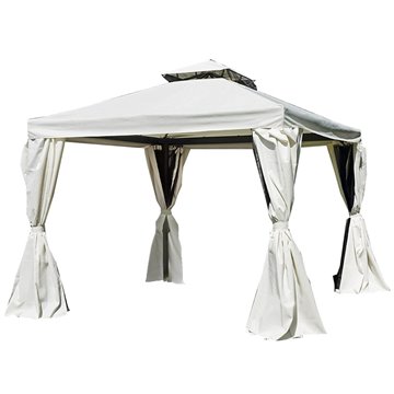 GAZEBO NEBRASKA ALU 3X3 T.LATERALI/ECRU'