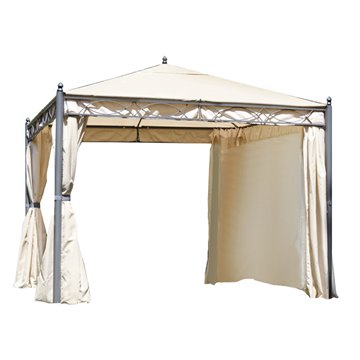 GAZEBO OREGON FERRO 3X3 POLI SABBIA/T.LAT/MOSQ