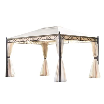 GAZEBO OREGON FERRO 3X4/ POLI SABBIA/T.LAT/MOSQ